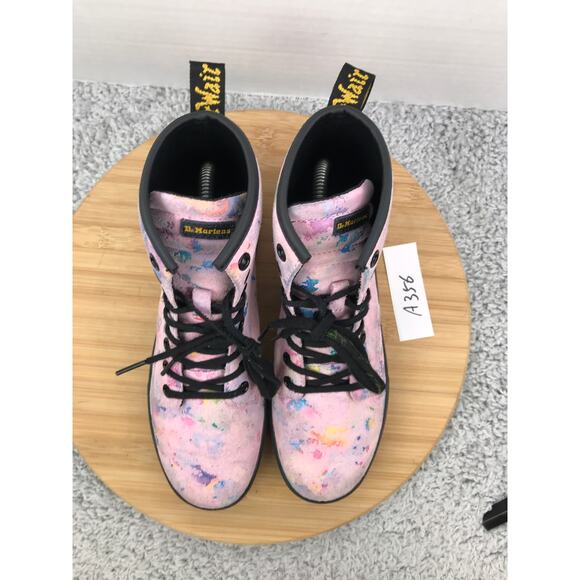 Dr. Martens Sheridan Pink Rainbow Burst Suede Casual Ankle Lace Up Boot Womens 6 - Picture 7 of 12